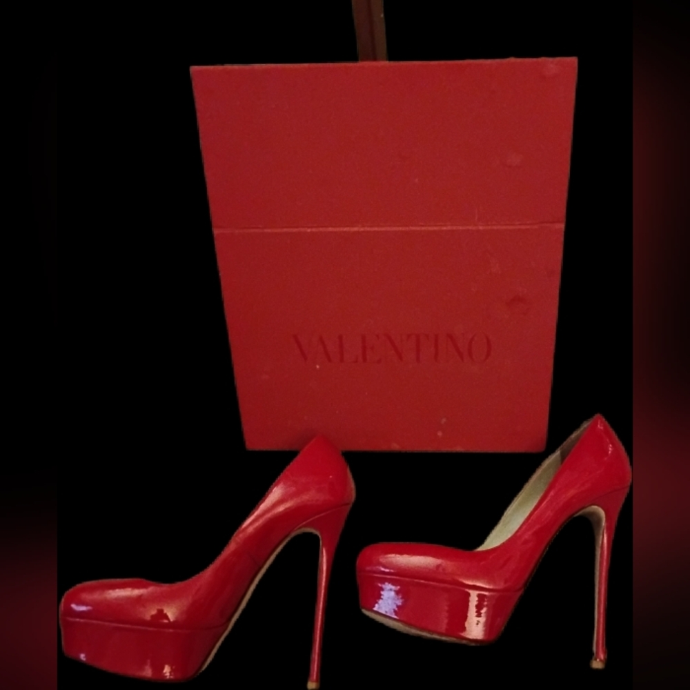 Valentino Orlandi Red Patent Platform Pumps